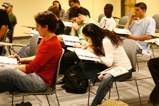 Students in a classroom